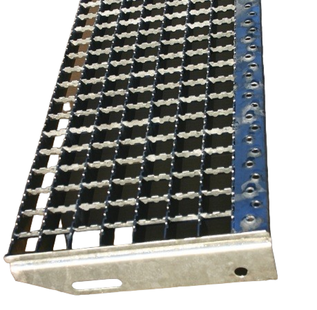 Grating step galvanized 600x240mm mesh size 30x30mm with GLIDING PROTECTION - Kopie - Kopie - Kopie